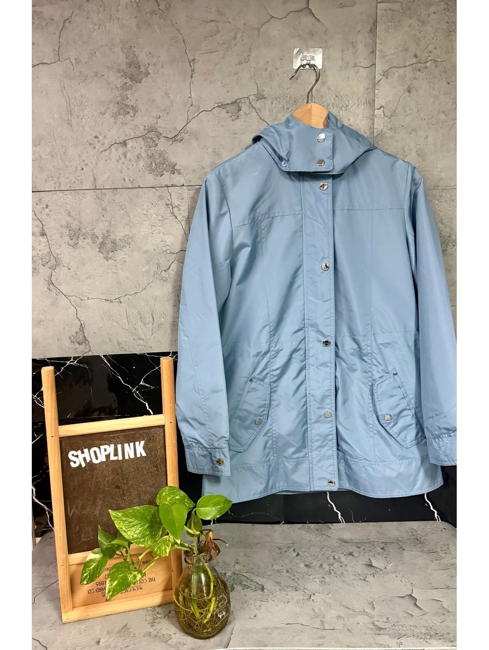 Nicole Miller Light Blue Women's Raincoat S